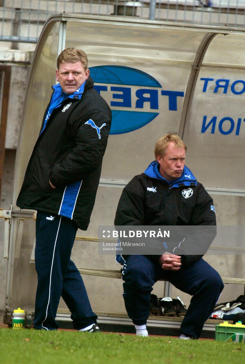 Alf Westerberg och Lasse Larsson, tränare, Trelleborg