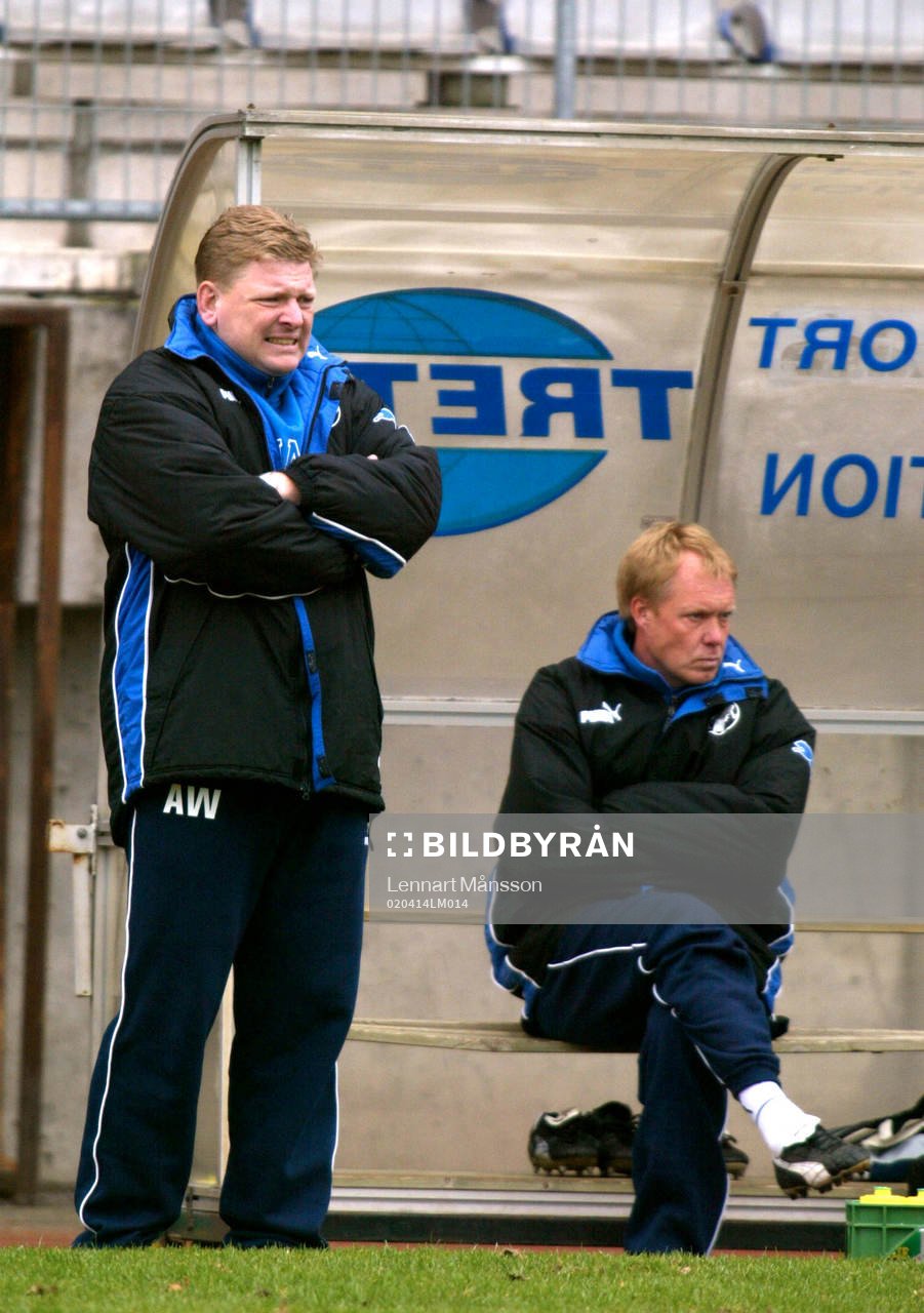 Alf Westerberg och Lasse Larsson, tränare, Trelleborg
