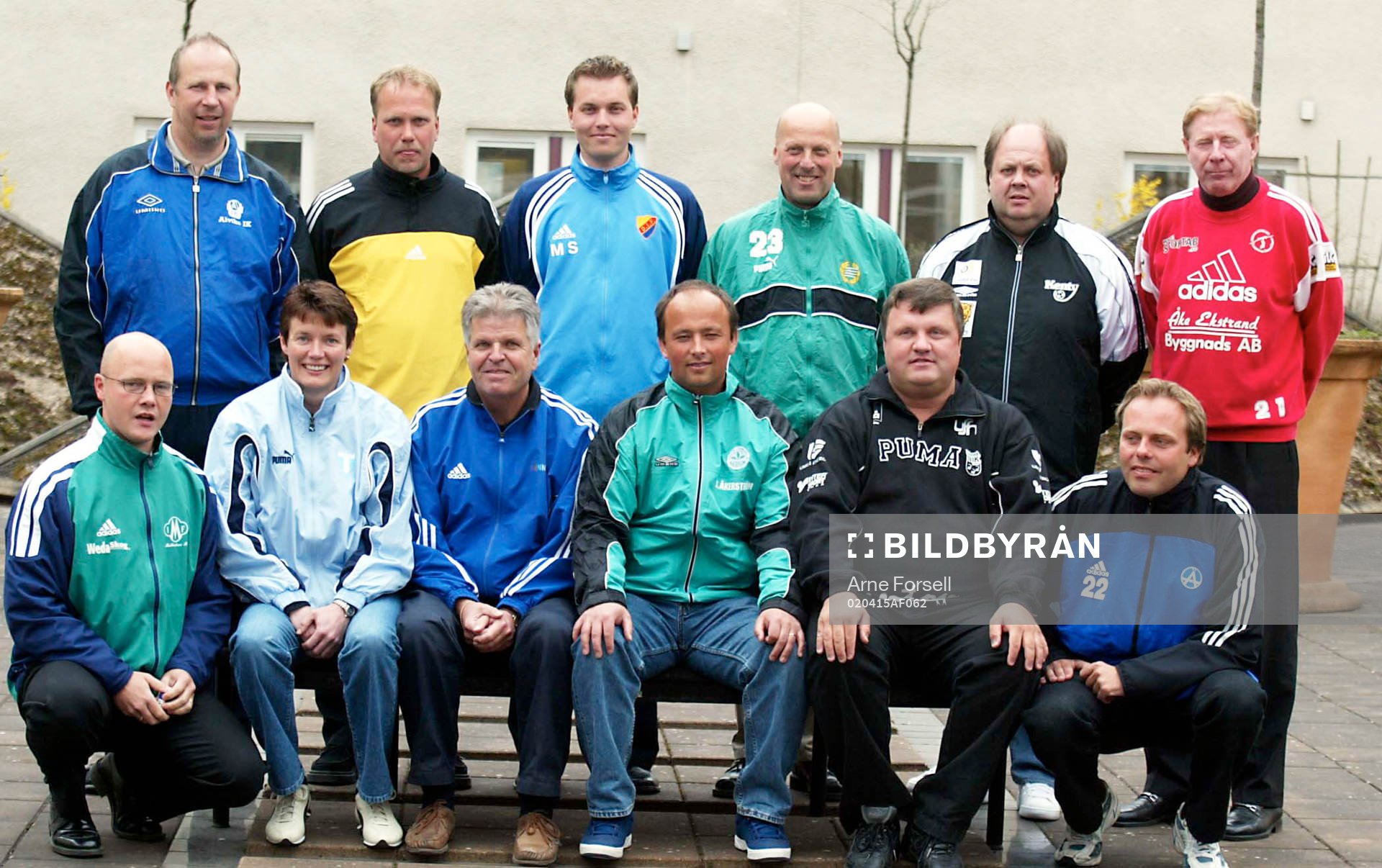 Bakre raden fr.v: Birger Grahn, Alvik, Per Widén, Bälinge, Mikael Söderman, Djurgården, Christer Söderberg, Hammarby, Mikael Bjurbäck, Kenty, Bo Falk, Kopparberg, främre raden fr.v: Janne Jansson, Mallbacken, Lena Videkull, Malmö, Bo Markgren, Sunnanå, Stefan Åkerström, Trion, Richard Holmlund, Umeå, Anders Johansson, Älvsjö.