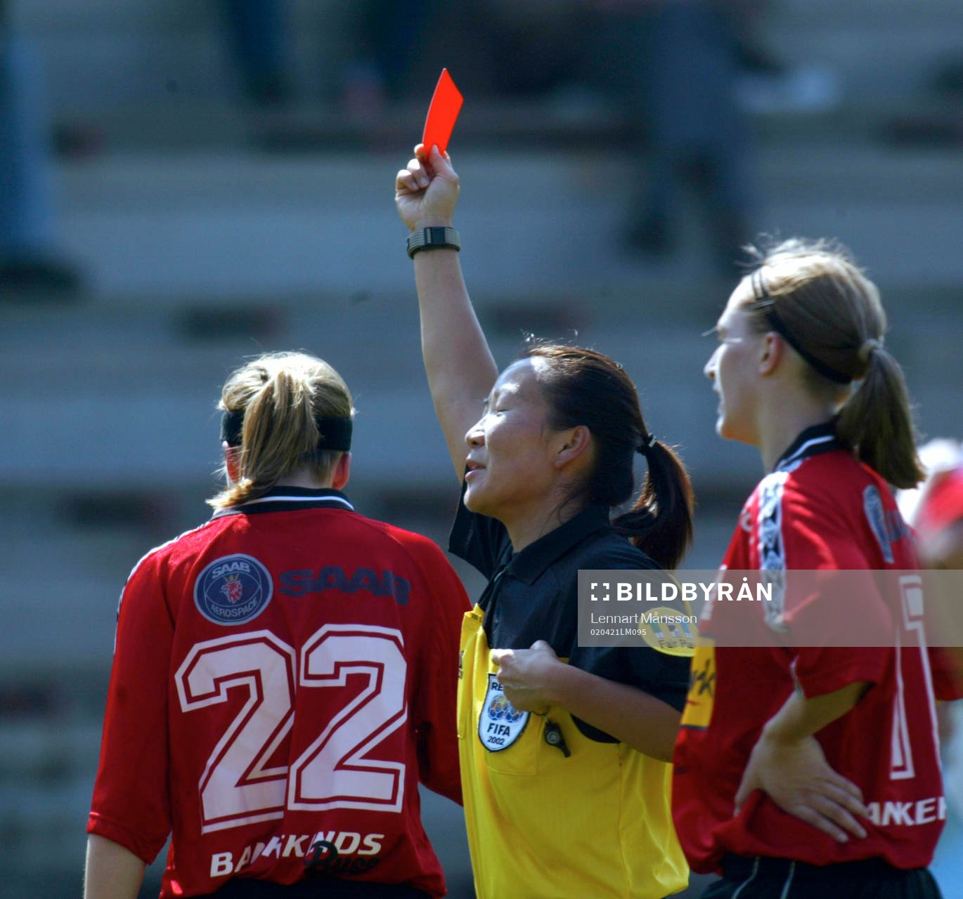 Jenny Palmqvist, domare, rött kort
