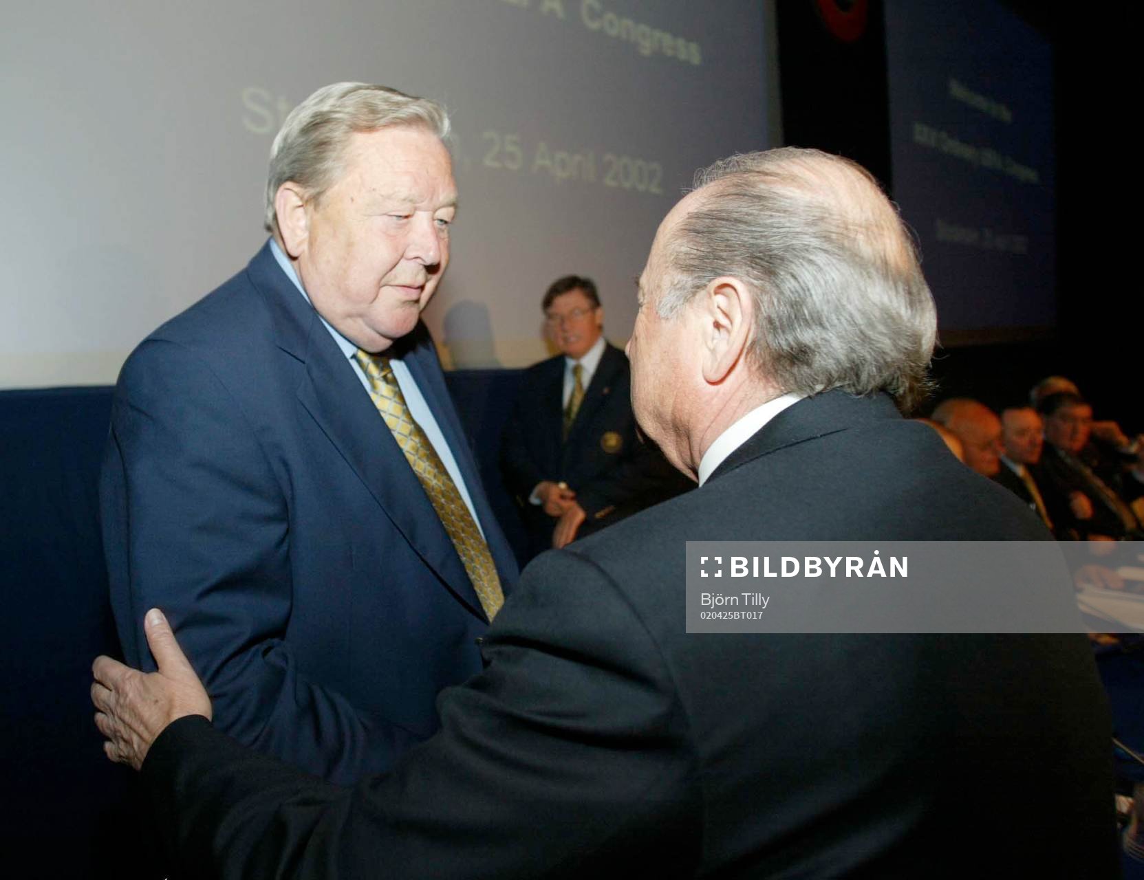 Fotboll, UEFA, Lennart Johansson och Sepp Blatter