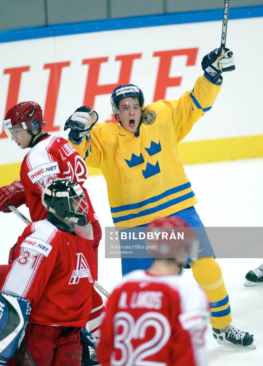 Österrike - Sverige:  Mathias Weinhandl, Sverige, jubel,