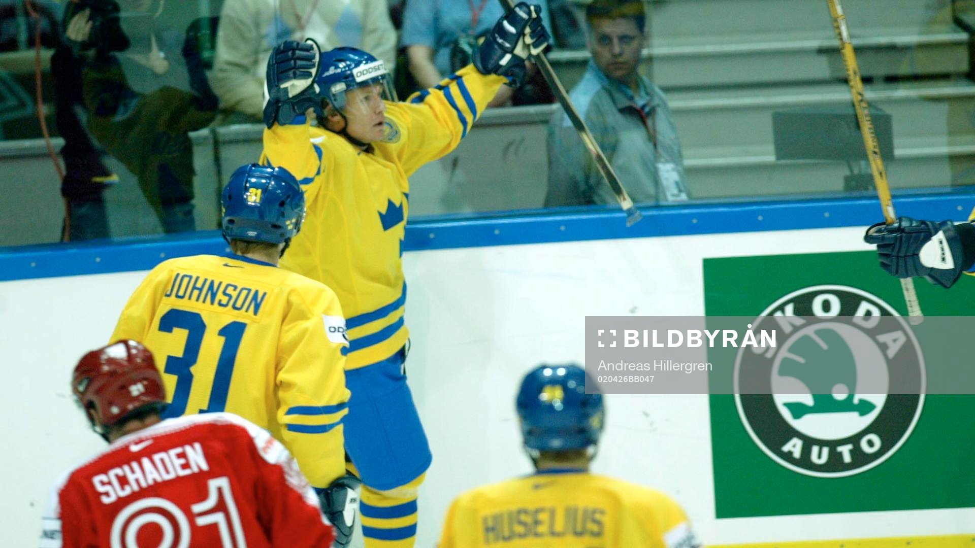 Österrike - Sverige:  Niklas Andersson, Sverige, jubel,