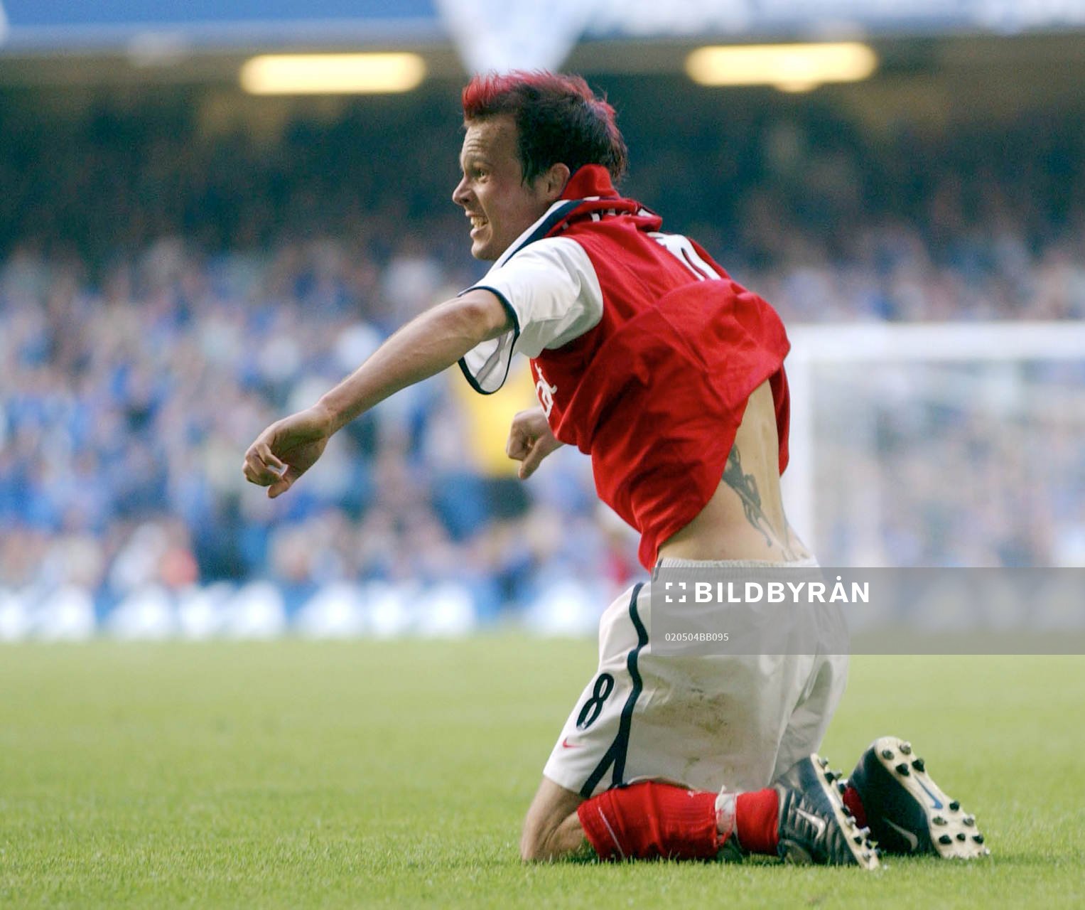  Fredrik Ljungberg, Arsenal, jubel, glädje, tatuering.
