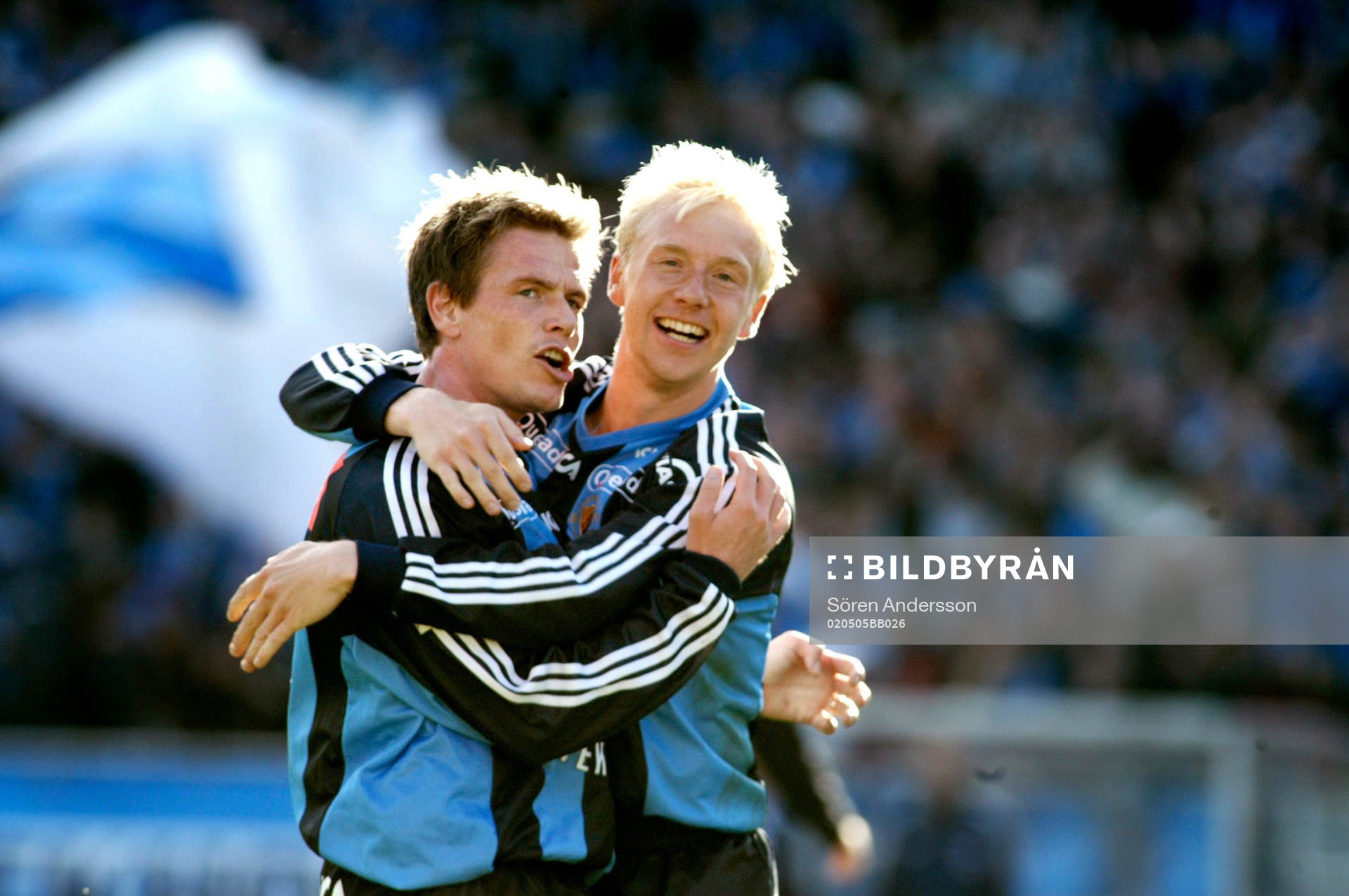  Christer Mattiasson och Patrik Eriksson Ohlsson, Djurgården, jubel.