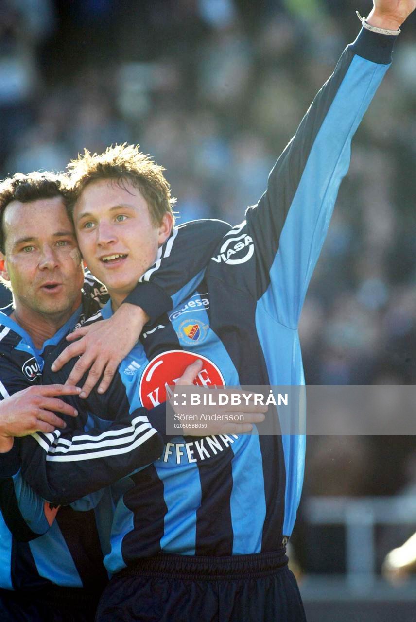  Stefan Rehn och Kim Källström, Djurgården, jubel.