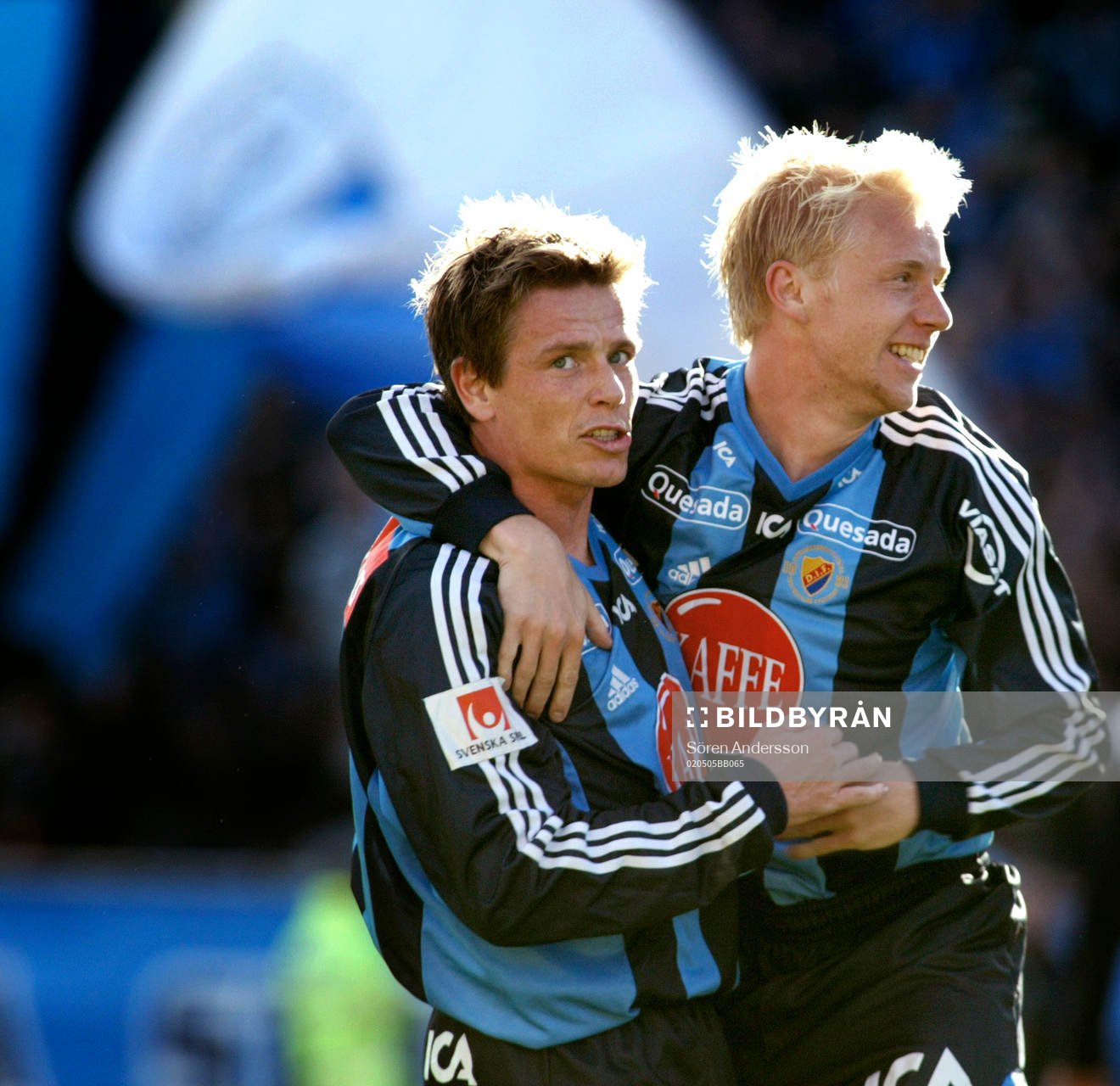  Christer Mattiasson och Patrik Eriksson Ohlsson, Djurgården, jubel.