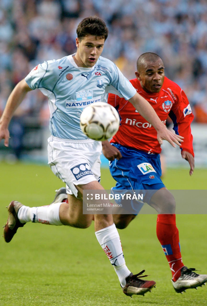 Gudmundur Mete, Malmö och Alvaro Santos, Helsingborg