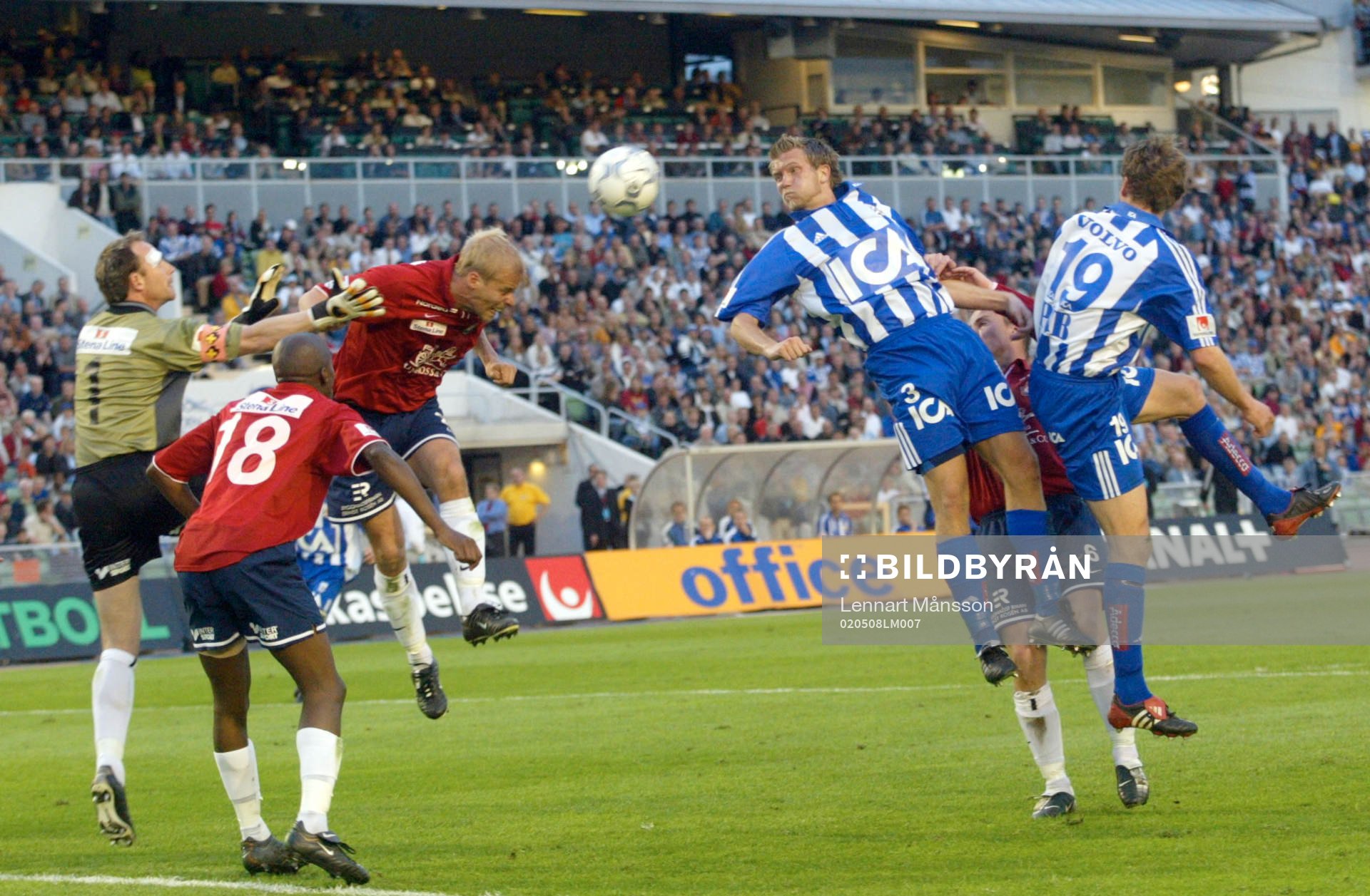 Johan Anegrund och Fredrik Risp nickduellerar