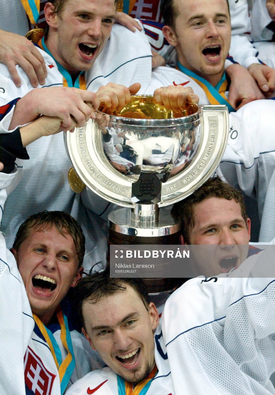 Slovakien världsmästare. Jubel, glädje, buckla