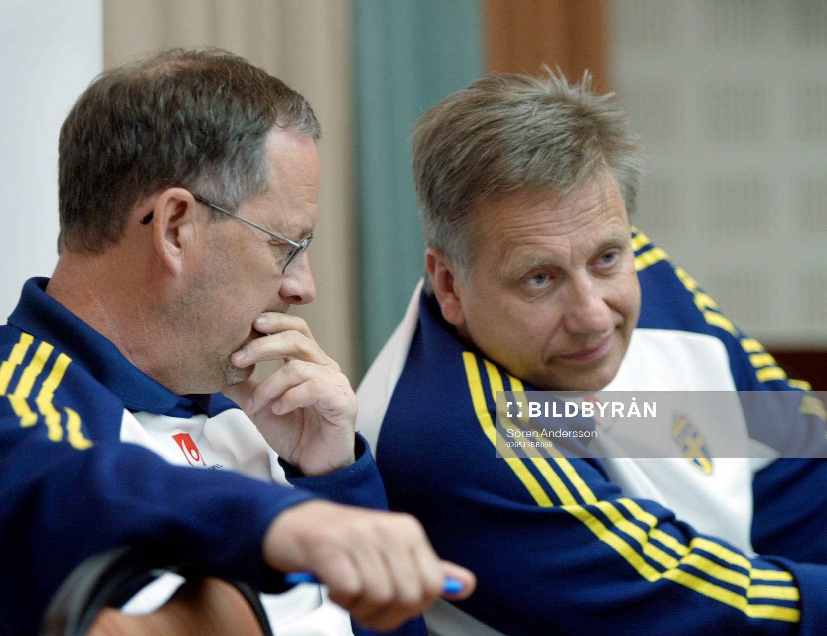 Lars Lagerbäck och Tommy Söderberg, förbundskapten