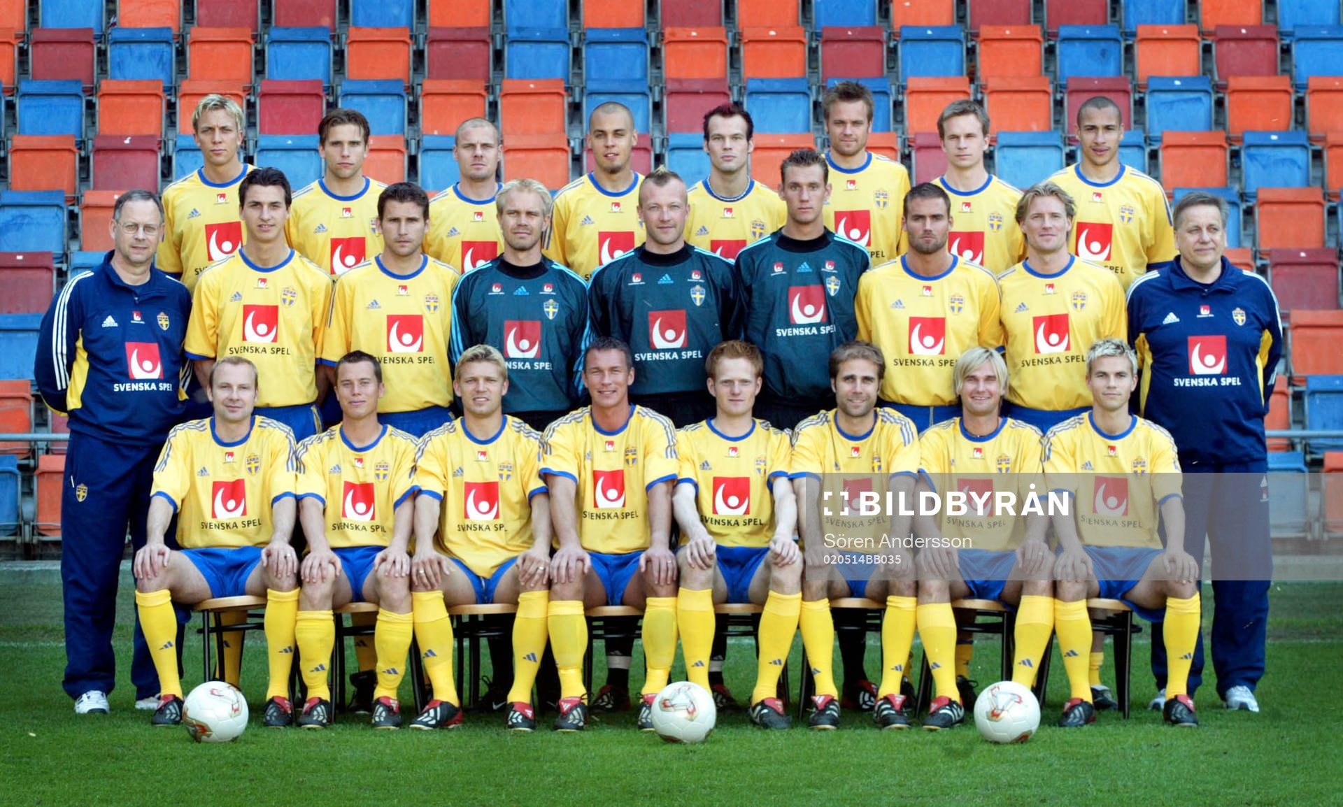 Bakre raden vänster: Erik Edman, Anders Svensson, Magnus
