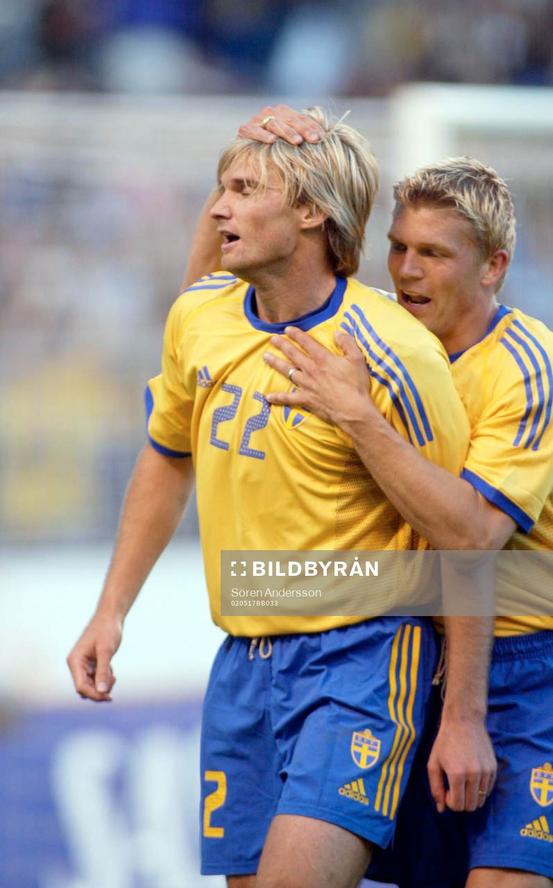 Andreas Andersson och Marcus Allbäck, Sverige jublar