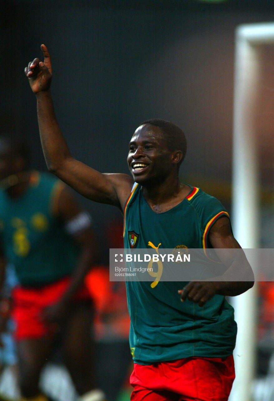 Fotboll, landskamp, Samuel Etoo, Kamerun, jubel