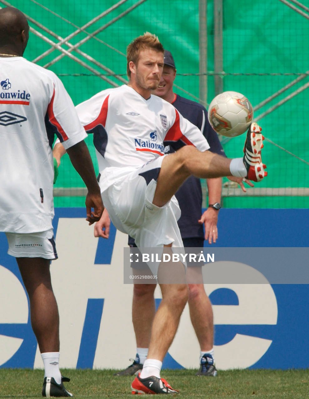 Fotboll, VM, Sol Campbell och David Beckham, England