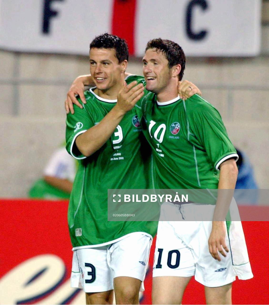 Ian Harte och Robbie Keane, Irland jublar