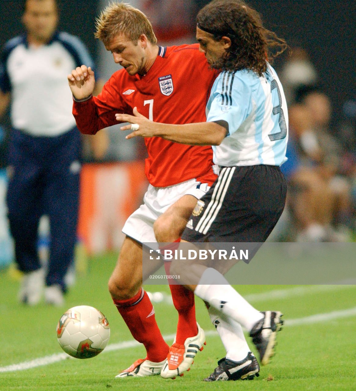 David Beckham, England och Juan Pablo Sorin, Argentina