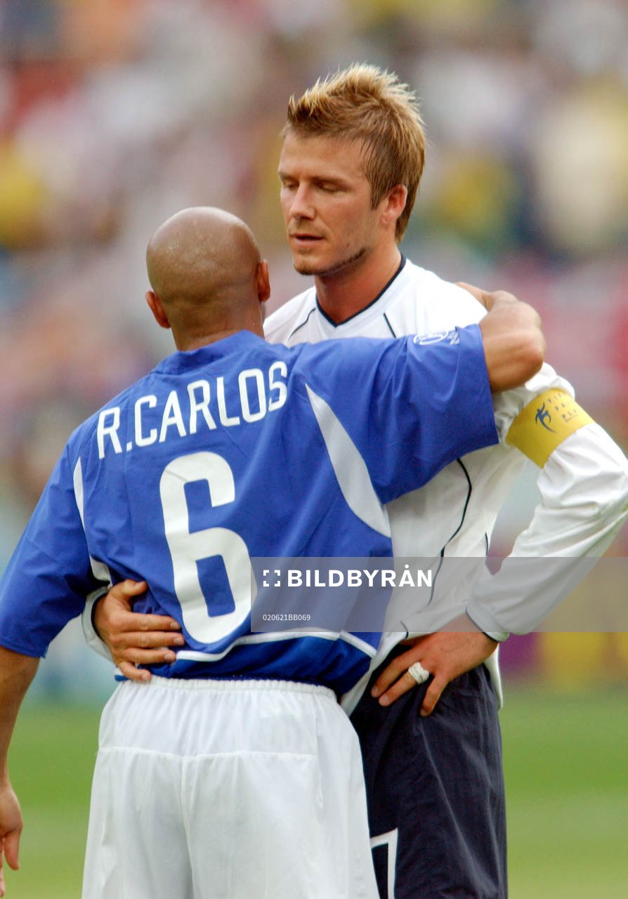 England är utslagna av Brasilien. David Beckham, England