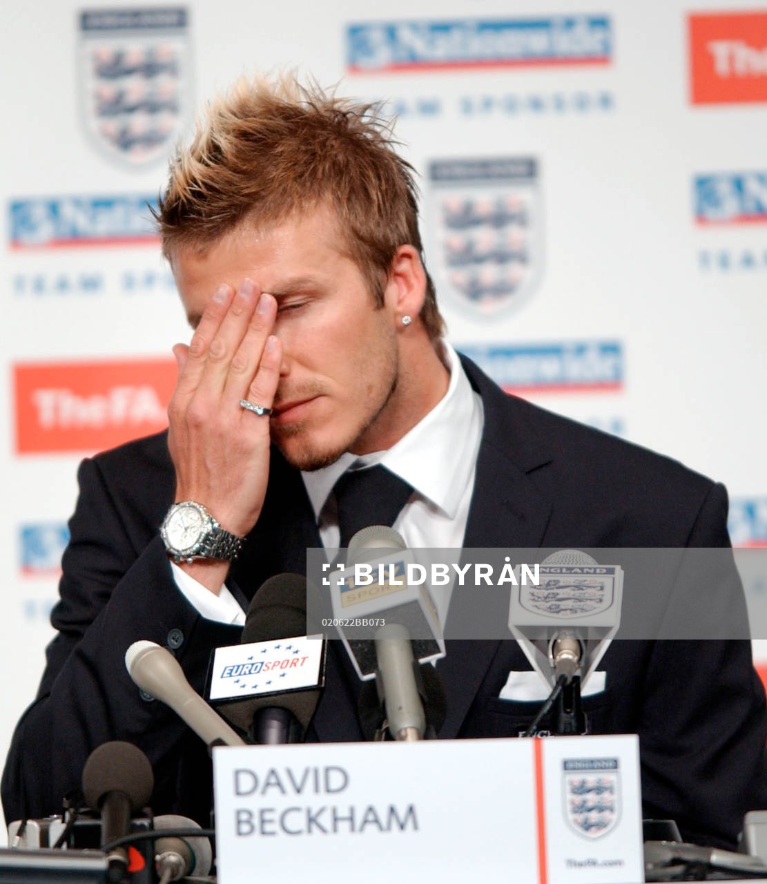 David Beckham, England. Presskonferens