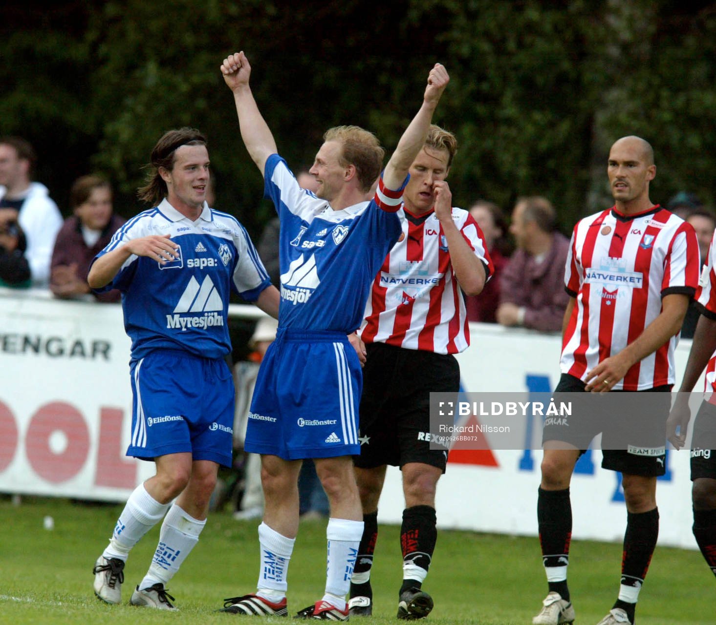 Tomas Fransson, Myresjö, jublar (jubel). Malmö deppar