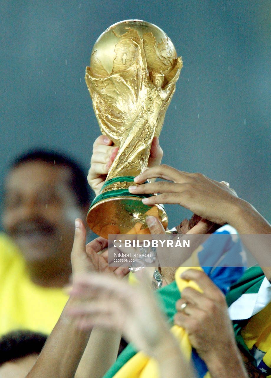 Brasilien världsmästare! Buckla, pokal