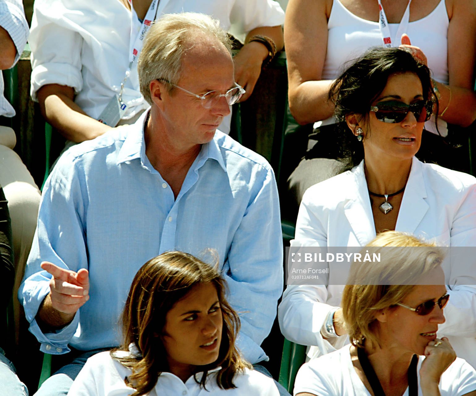  Sven Göran Eriksson (Svennis, Sven-Göran Eriksson)och hans Nancy på läktaren i Båstad