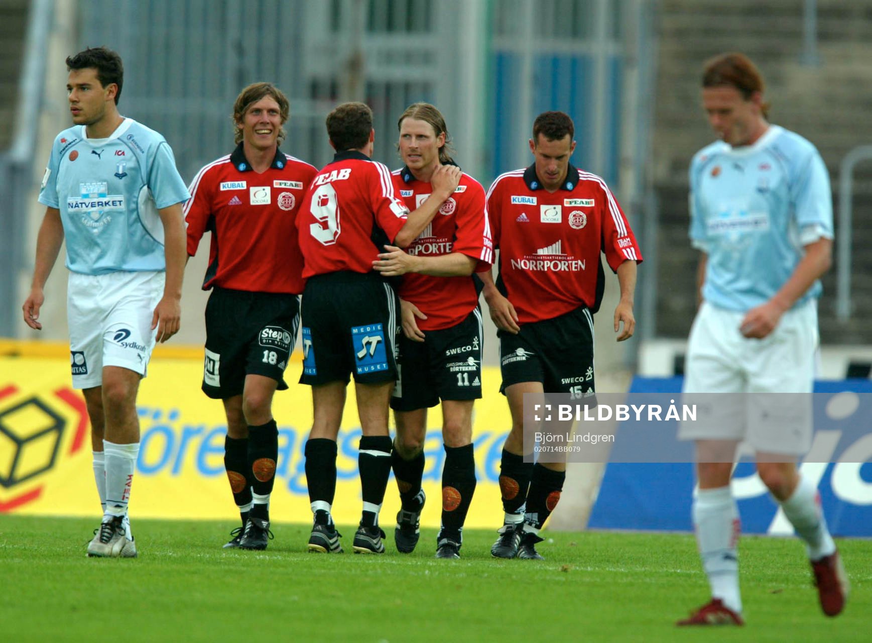 Fotboll, Allsvenskan,  Malmö - Sundsvall, Sundsvall jublar