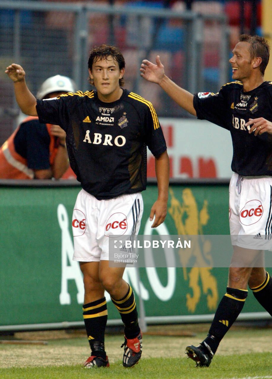 Stefan Ishizaki och Krister Nordin, AIK, jubel