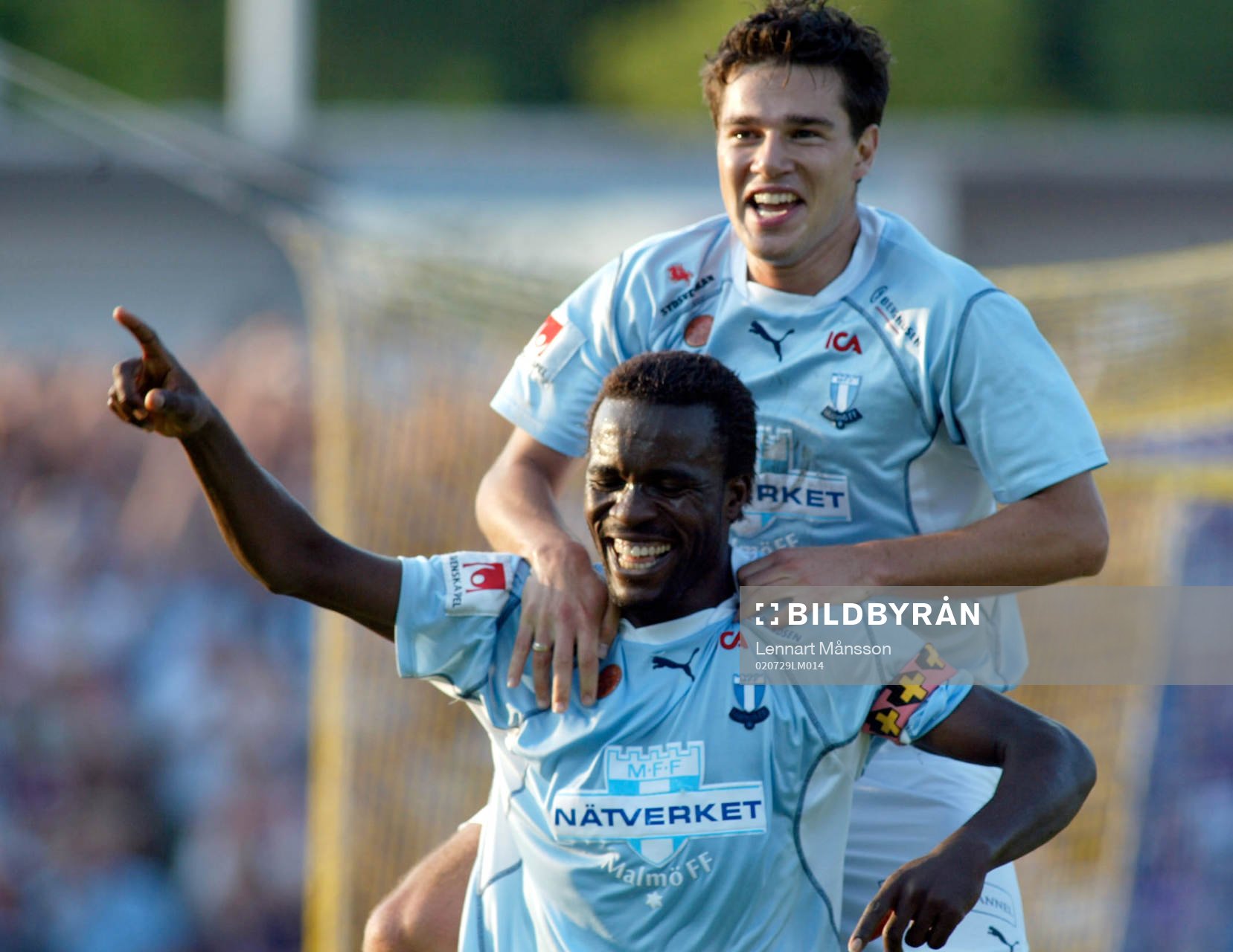 Gudmundur Mete och Peter Ijeh, Malmö FF jublar, jubel
