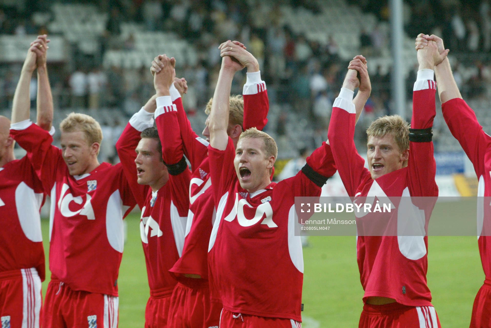  IFK Göteborg tackar fansen, Gustaf Andersson, Martin Eriksson, Jonas Henriksson och Tomas Rosenqvist.