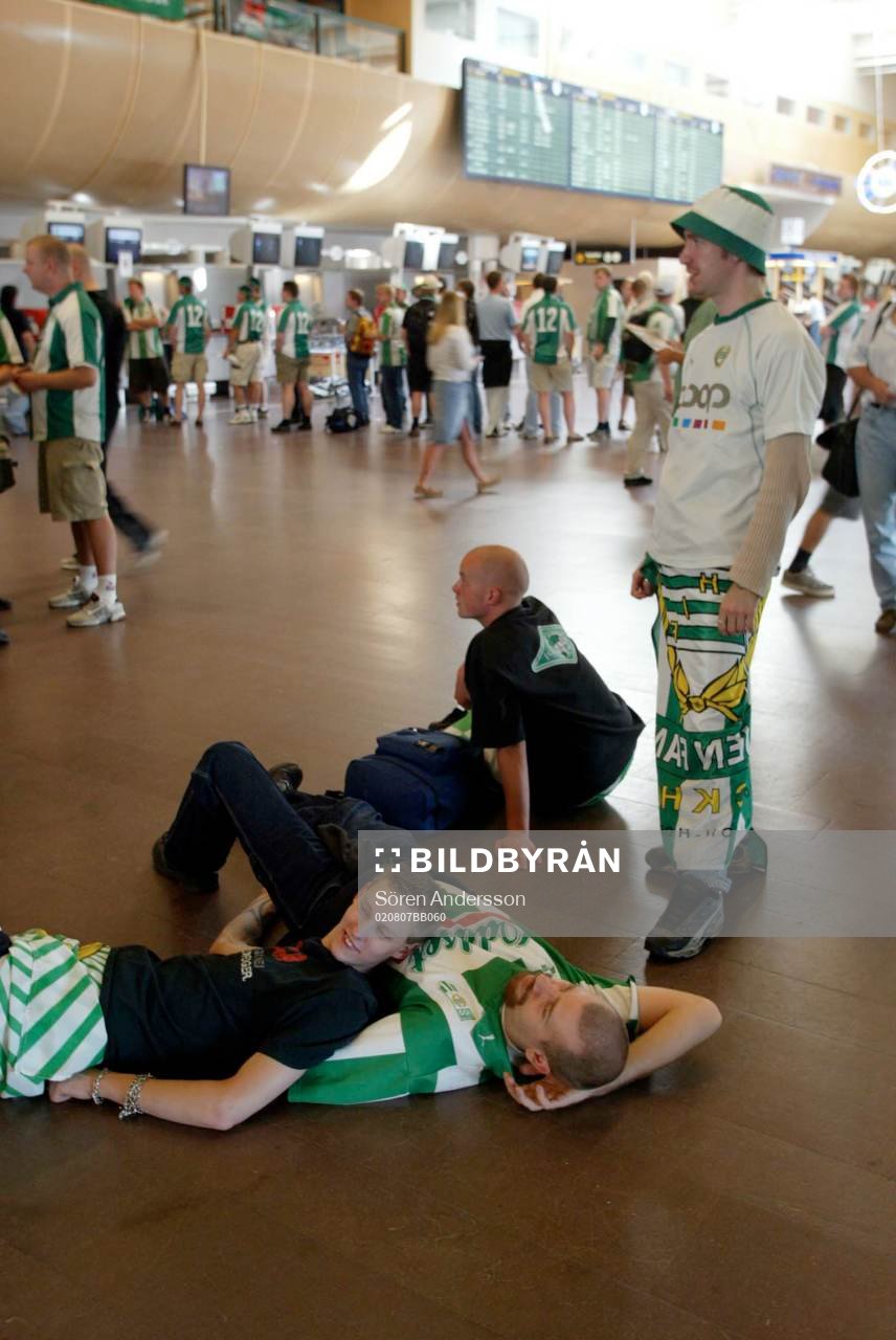 Fotboll, Champions Leuage, Hammarby, supporter, Arlanda