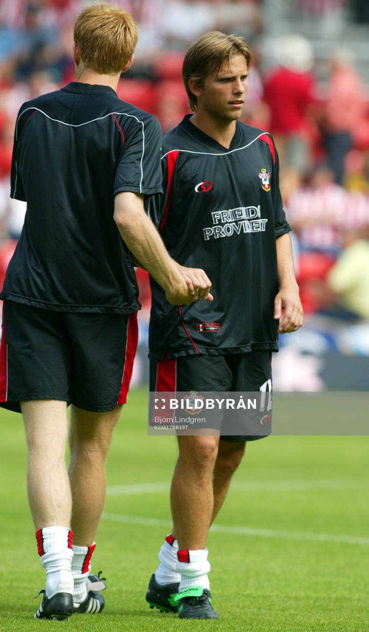 Southampton, uppvärmning,  Michael Svensson och Anders