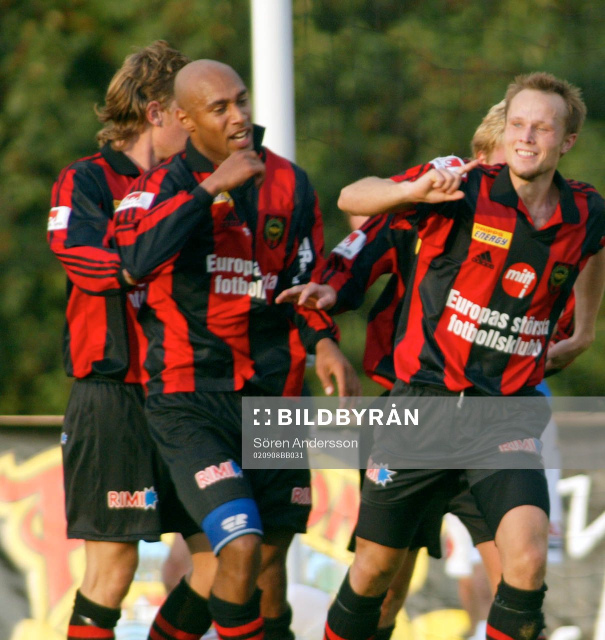  Nicklas Carlsson och Michael Allyn, jubel, Brommapojkarna.