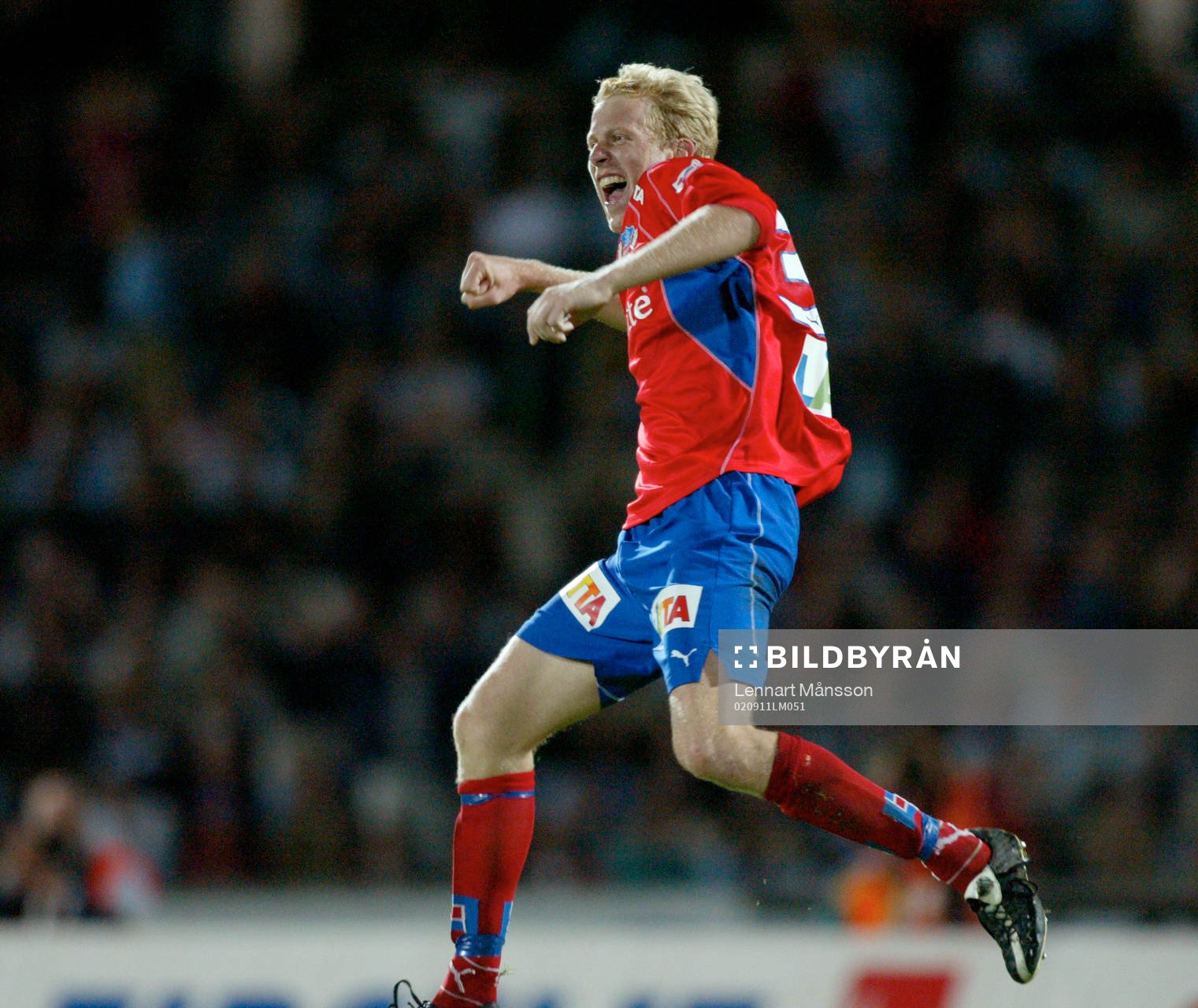  Gustaf Andersson, Helsingborg, jubel, målskytt, jubelsprång.