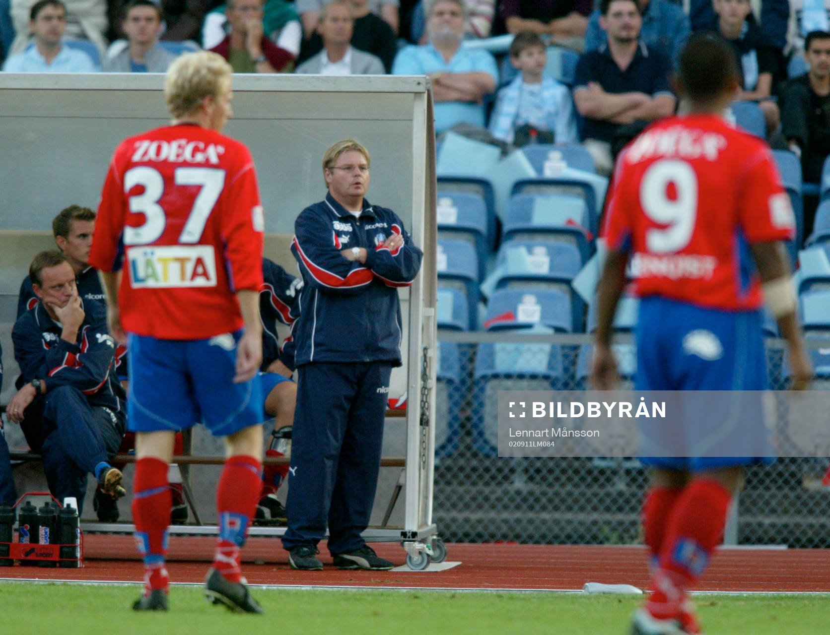 Peter Swärdh, tränare, med sina anfallsess, Gustaf