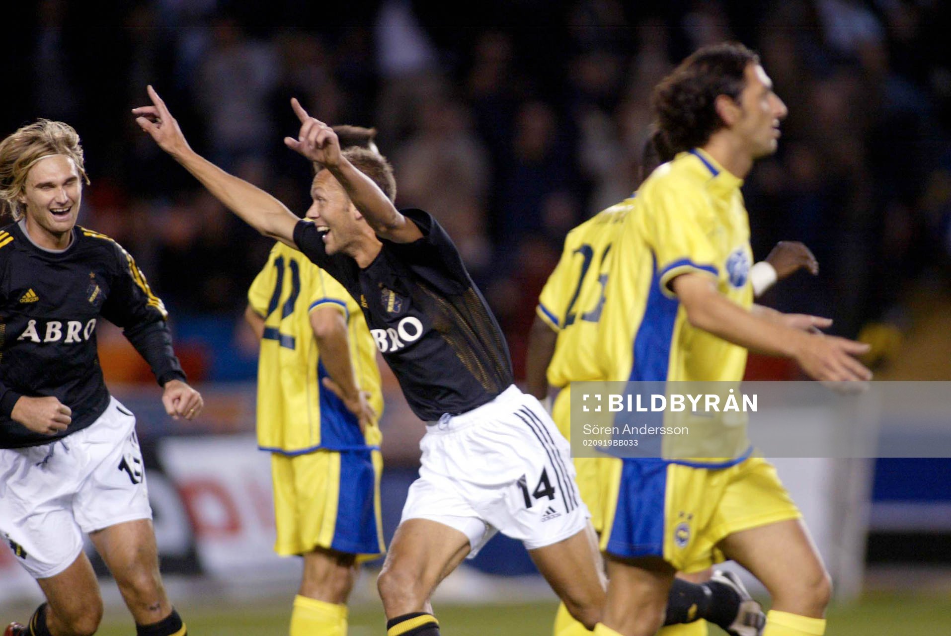Krister Nordin och Andreas Andersson, AIK jublar, jubel