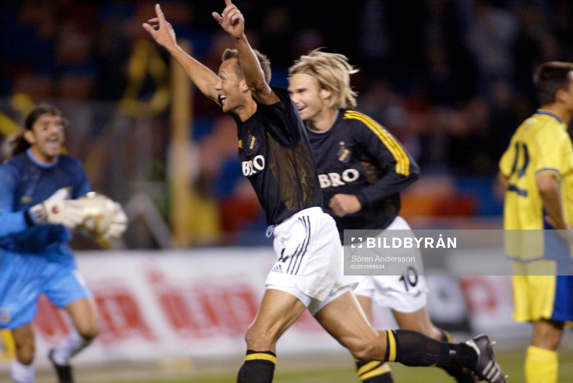 Krister Nordin och Andreas Andersson, AIK jublar