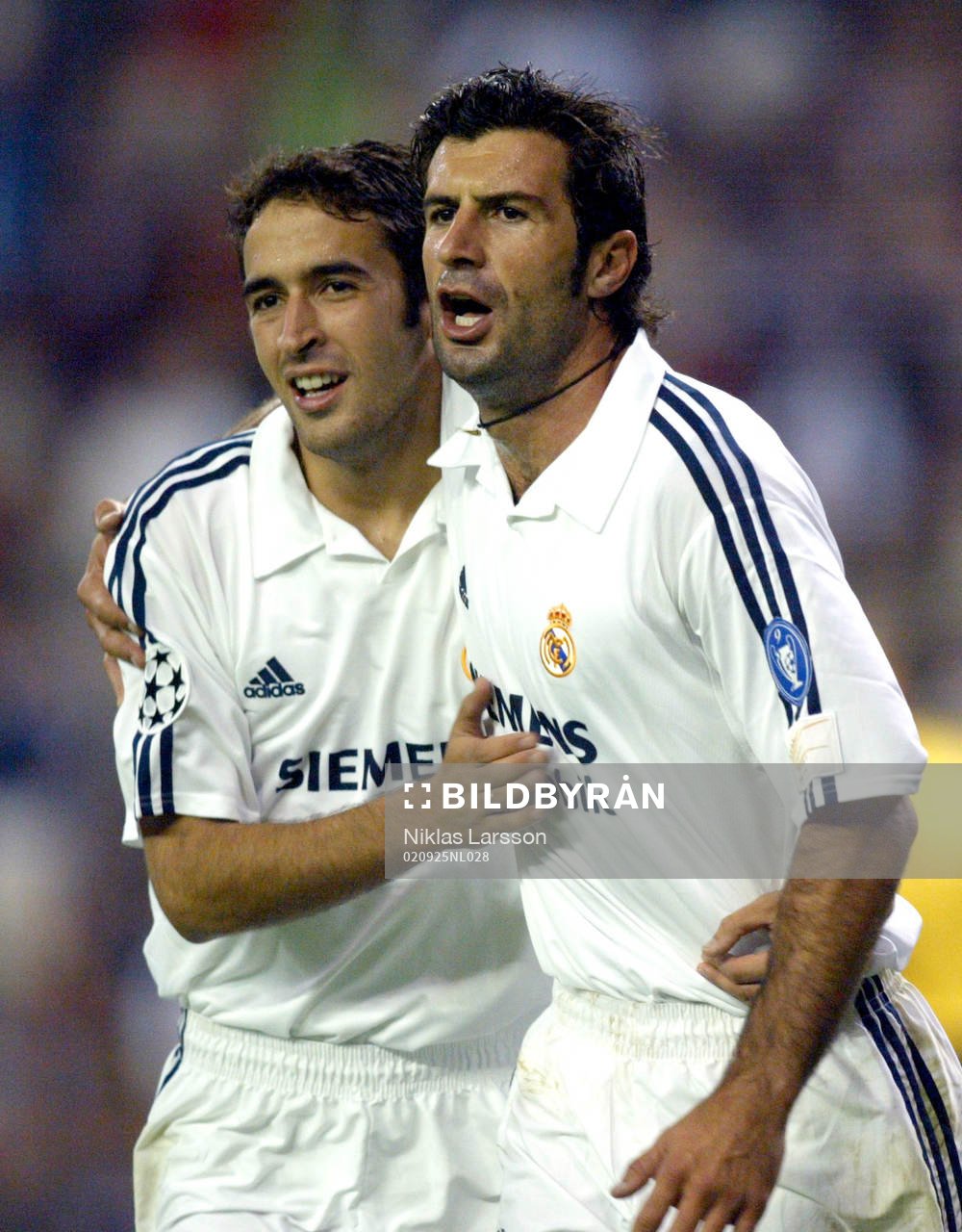  Figo och Raúl, Real Madrid. (Jubel)