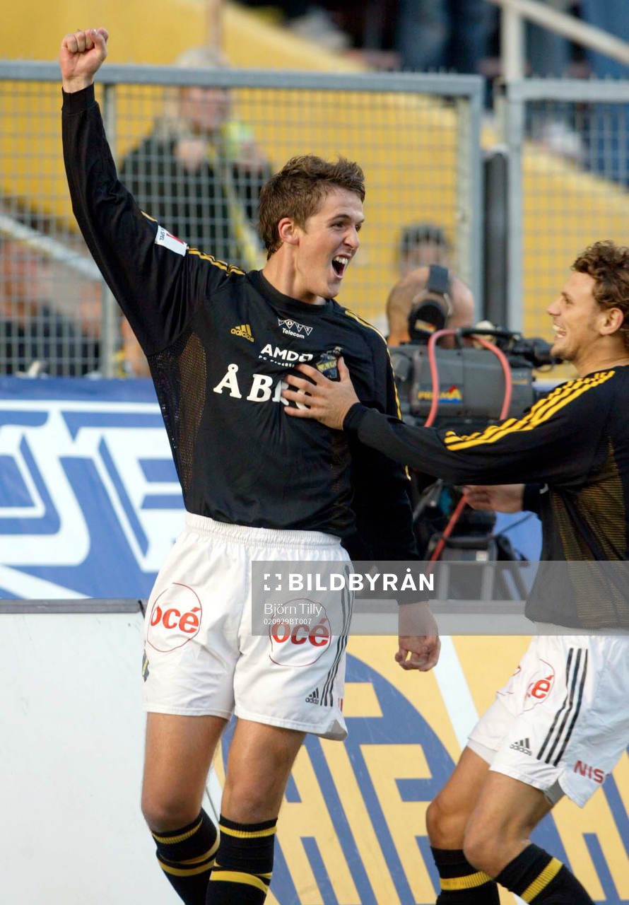 AIK jubel, Per Nilsson 1-0 och Daniel Hoch 2-0