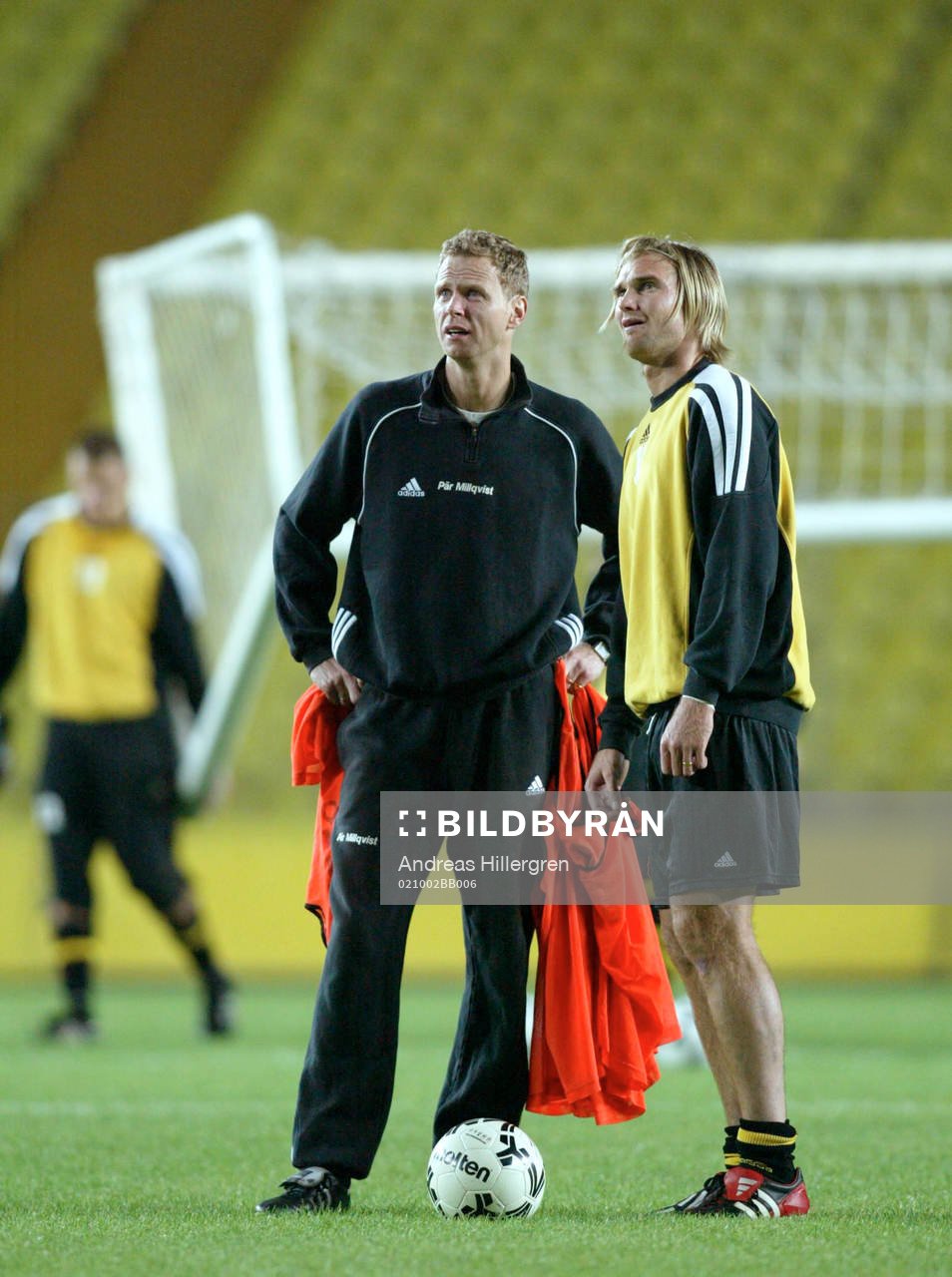 Per Millkvist, andretränare  och Andreas Andersson, tränar