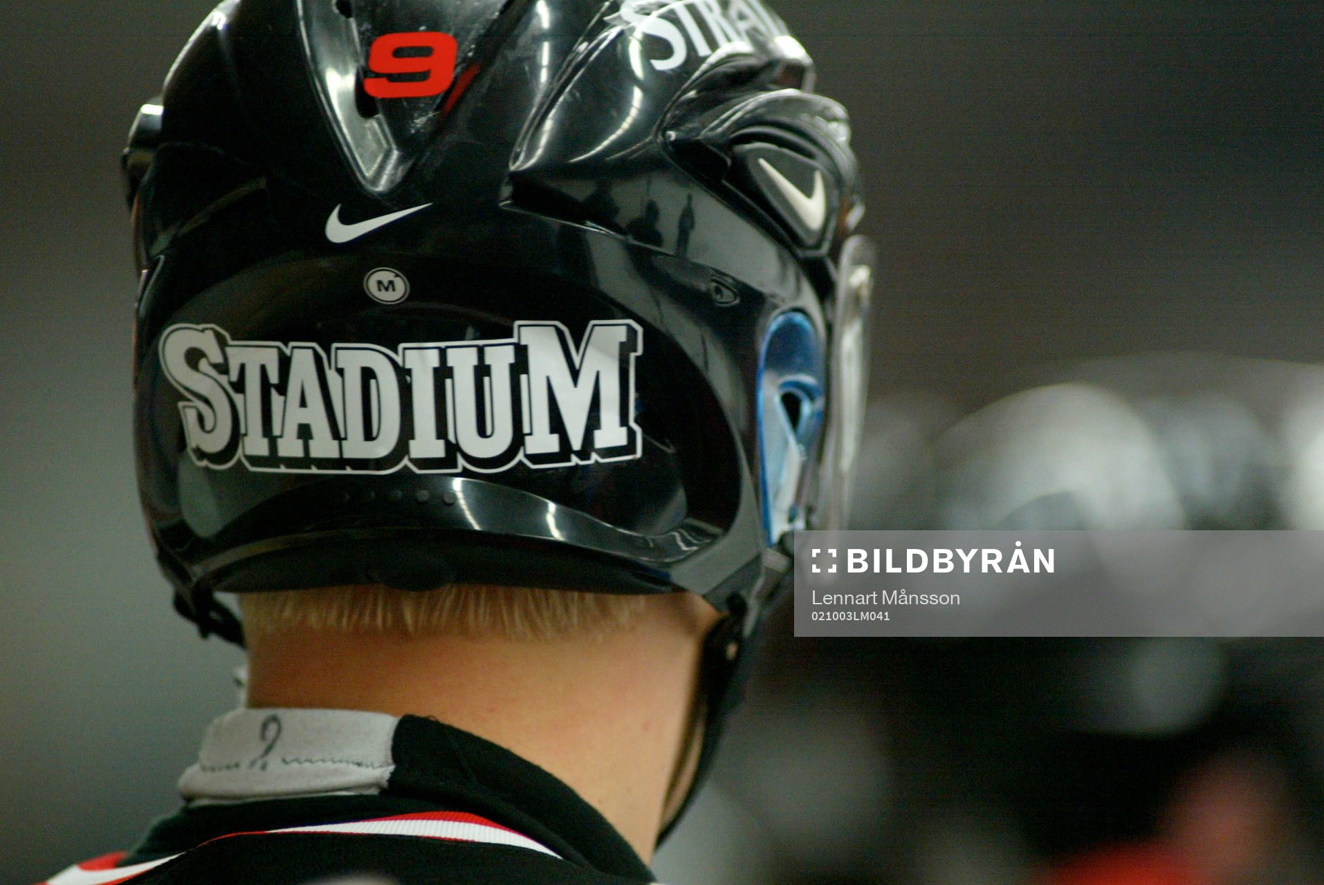 Ishockeyhjälm, hjälm, Stadium, reklam