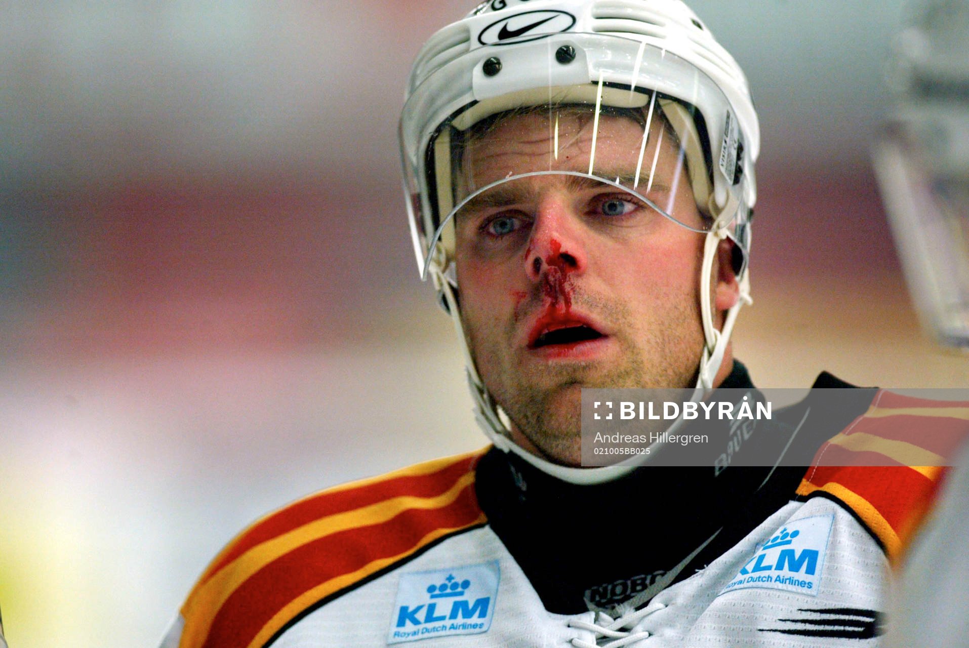 Ove Mohlin, Brynäs, skadad, skada, blod