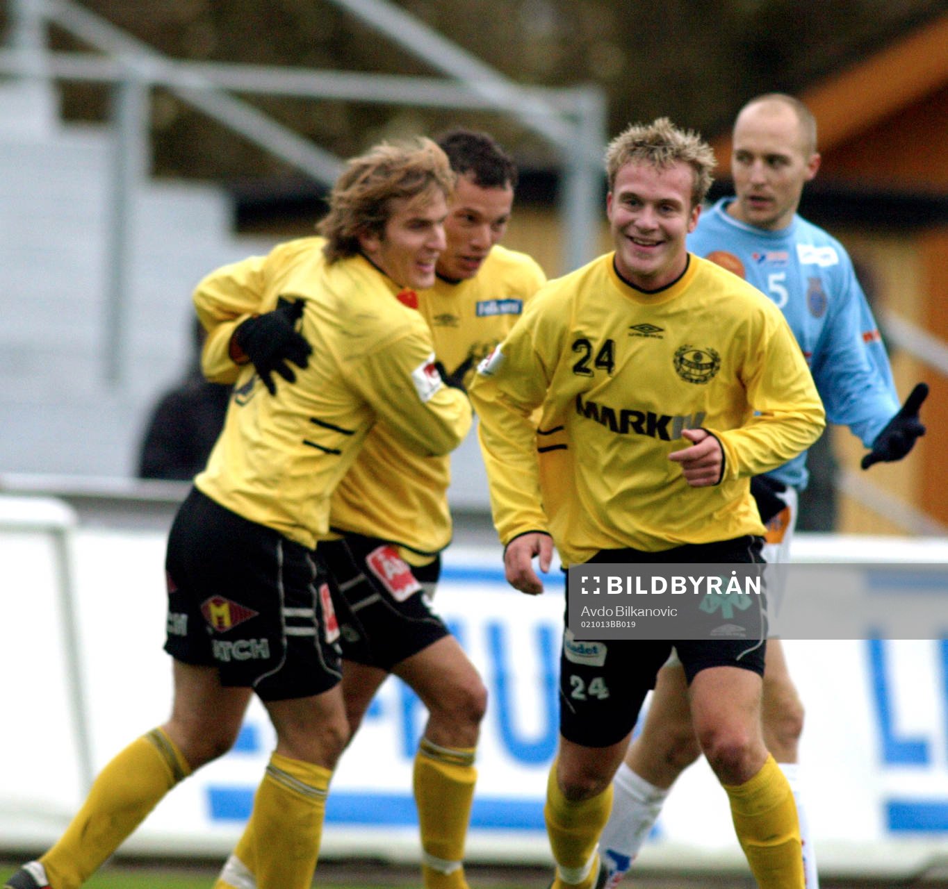 Lyckliga Mjällby-spelare Marcus Ekenberg, Johan Svensson