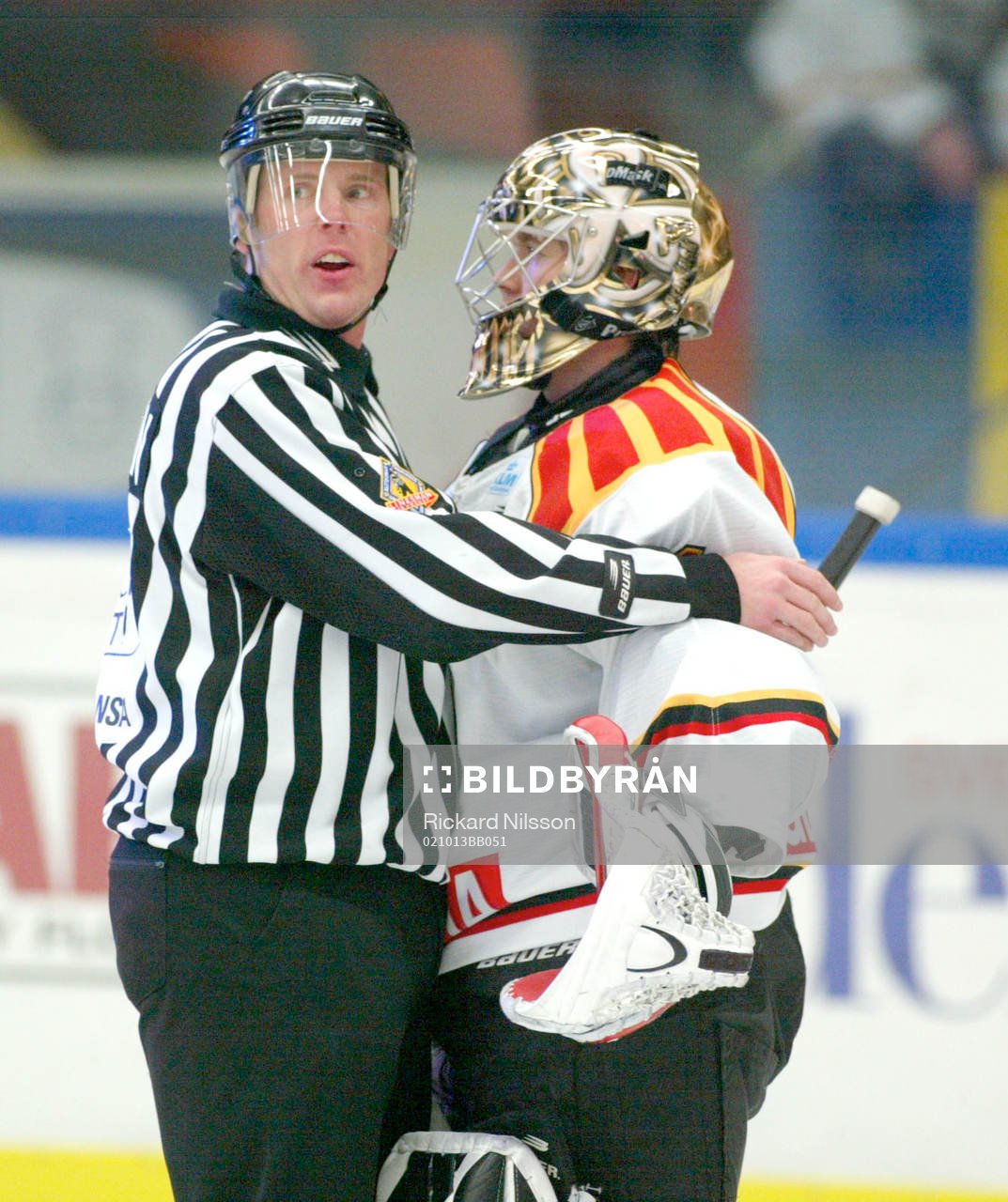 Conny Ekenberg, domare. Jamie Ram, målvakt, Brynäs