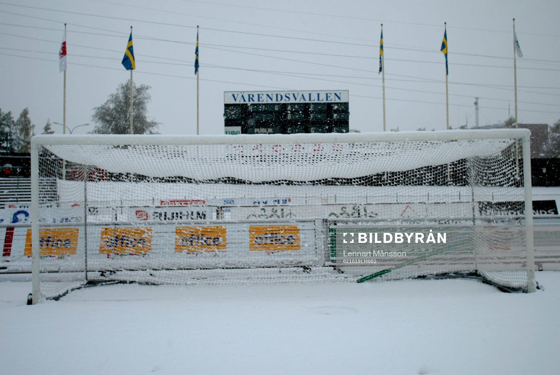 Värendsvallen snöfylld. Snö