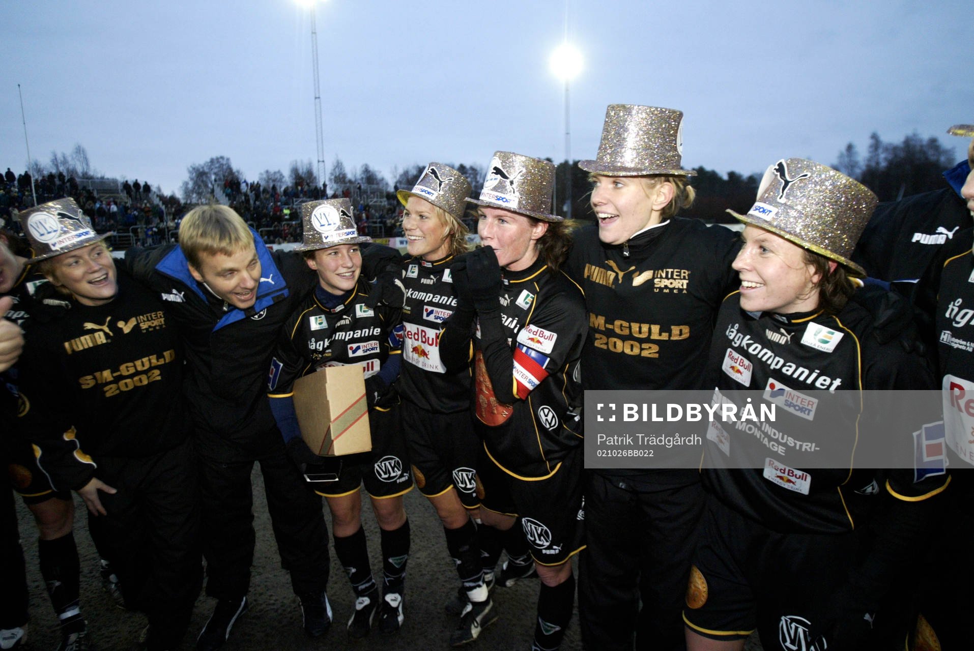 Fotboll, dam, allsvenskan. Umeå svenska mästare 2002