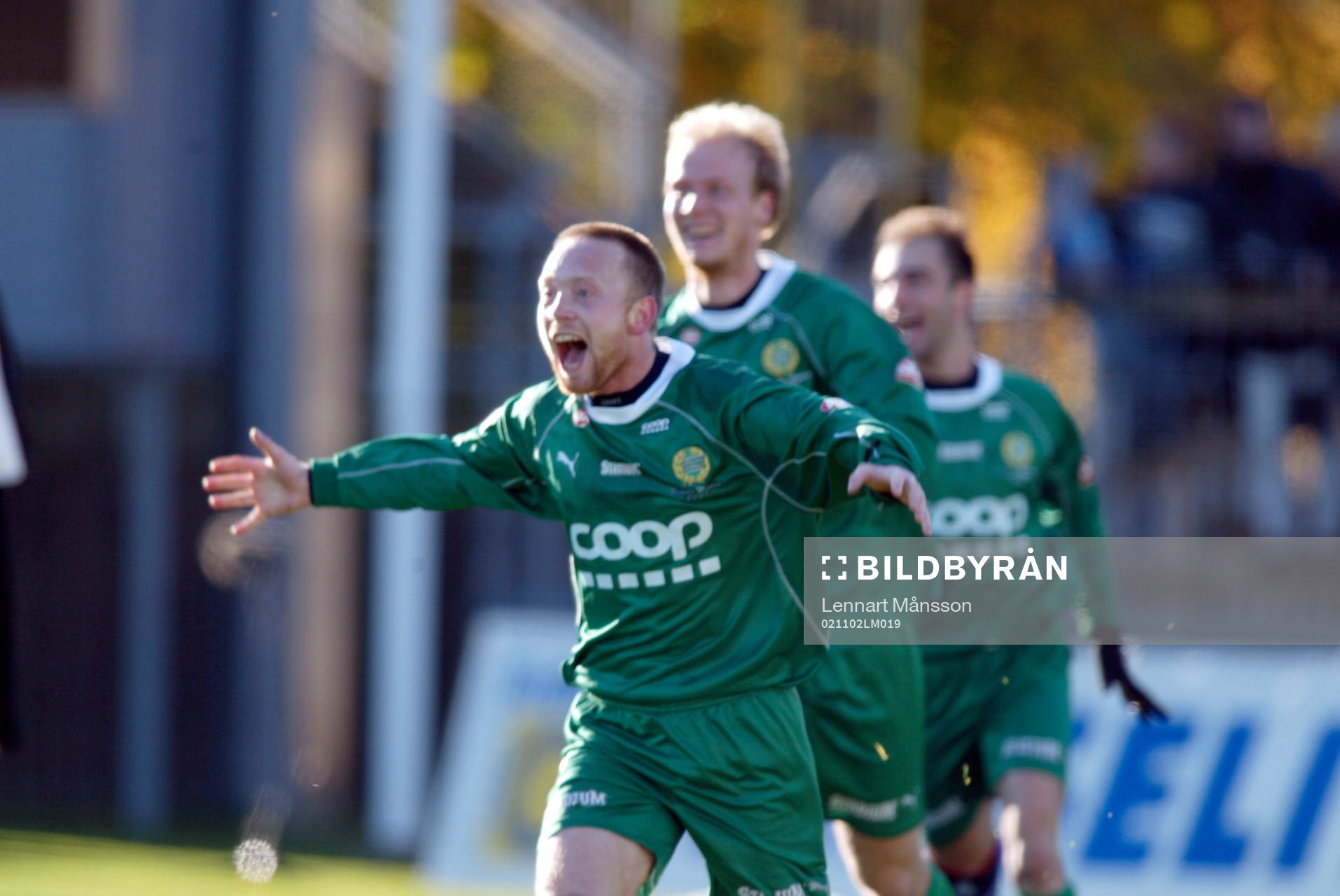  Fredrik Winsnes, Hammarby jublar, jubel,  efter sitt 0-2 mål