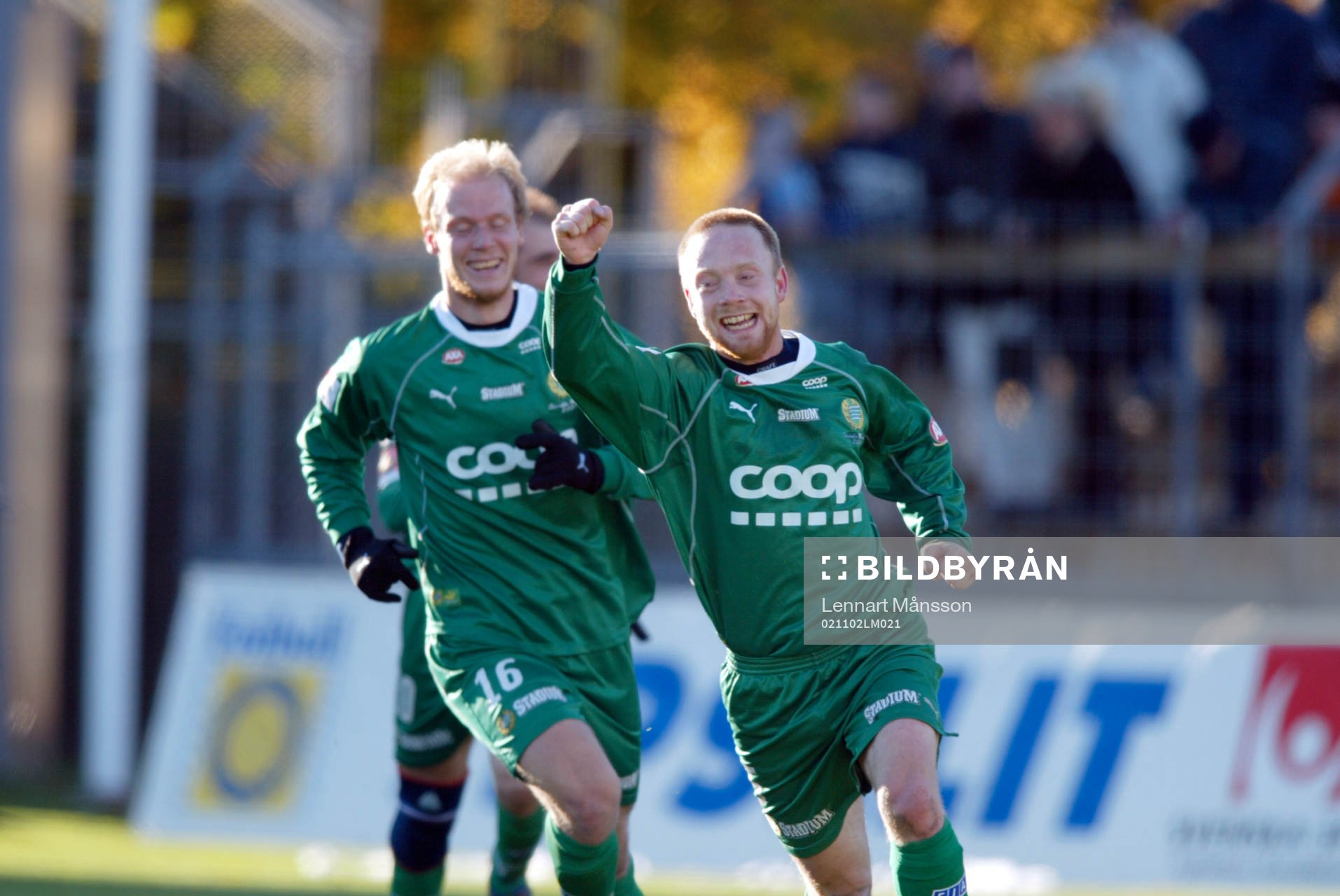  Fredrik Winsnes, Hammarby jublar, jubel, efter sitt 0-2 mål