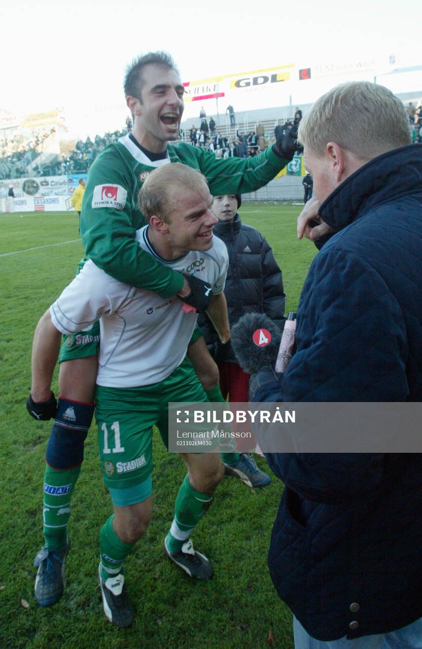 Andreas Hermansson och Kennedy Bakircioglu, Hammarby jublar efter slutsignalen