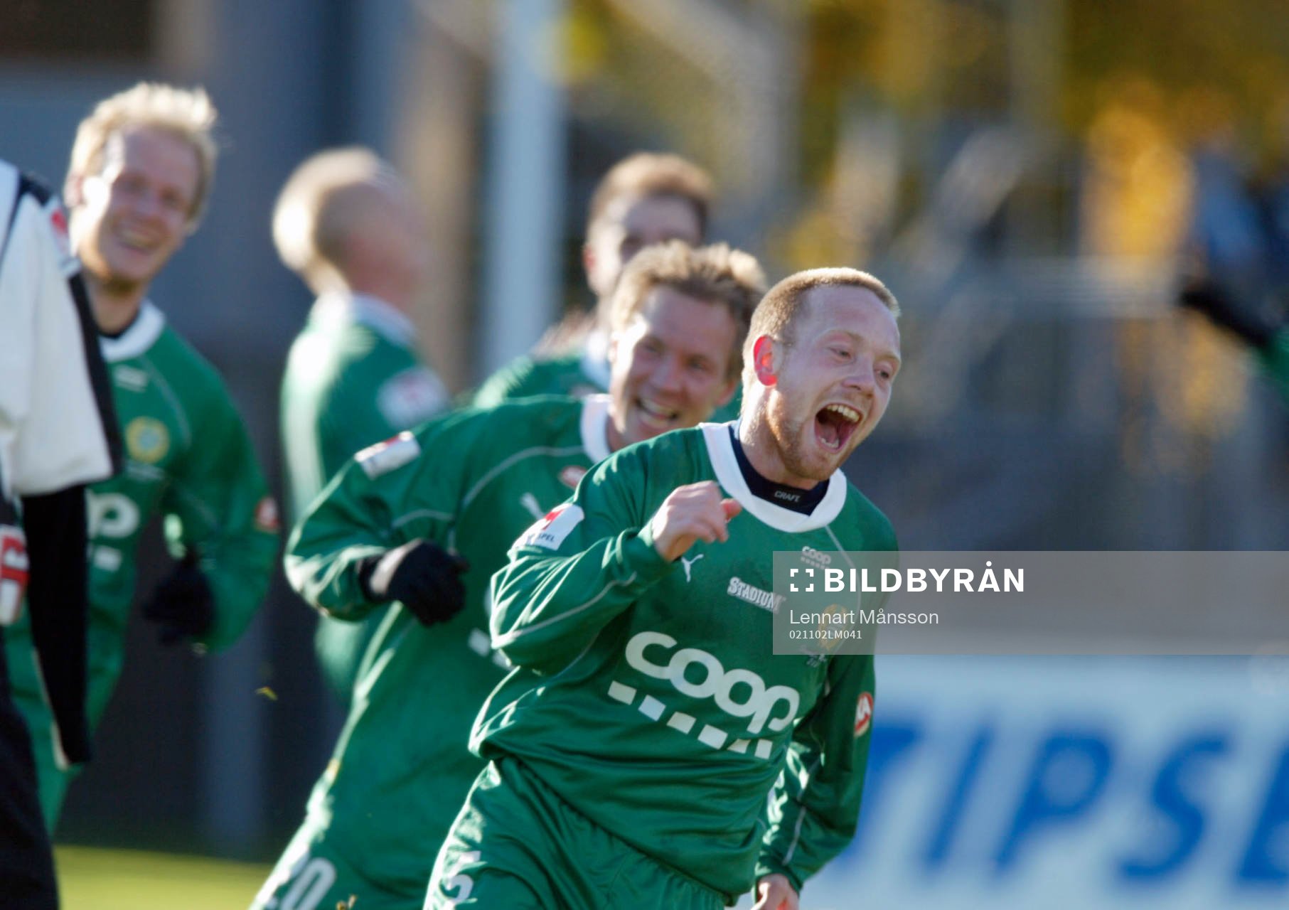  Fredrik Winsnes, Hammarby jublar, jubel, efter sitt 0-2 mål
